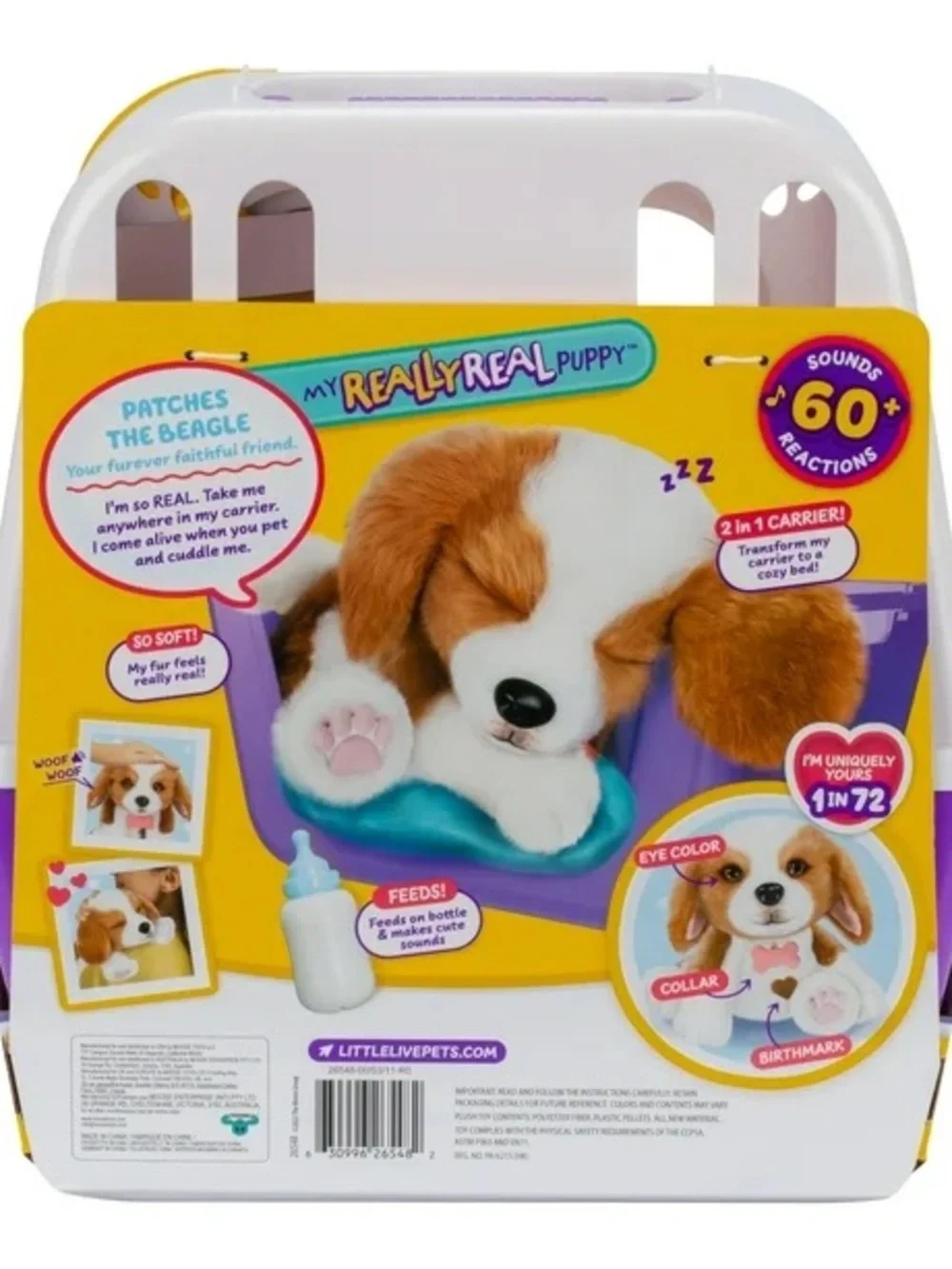 My Really Real Puppy Plush in White & Brown